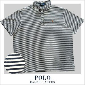Men's Polo Ralph Laure stripe‎ polo shirt | navy / white | Sz: L